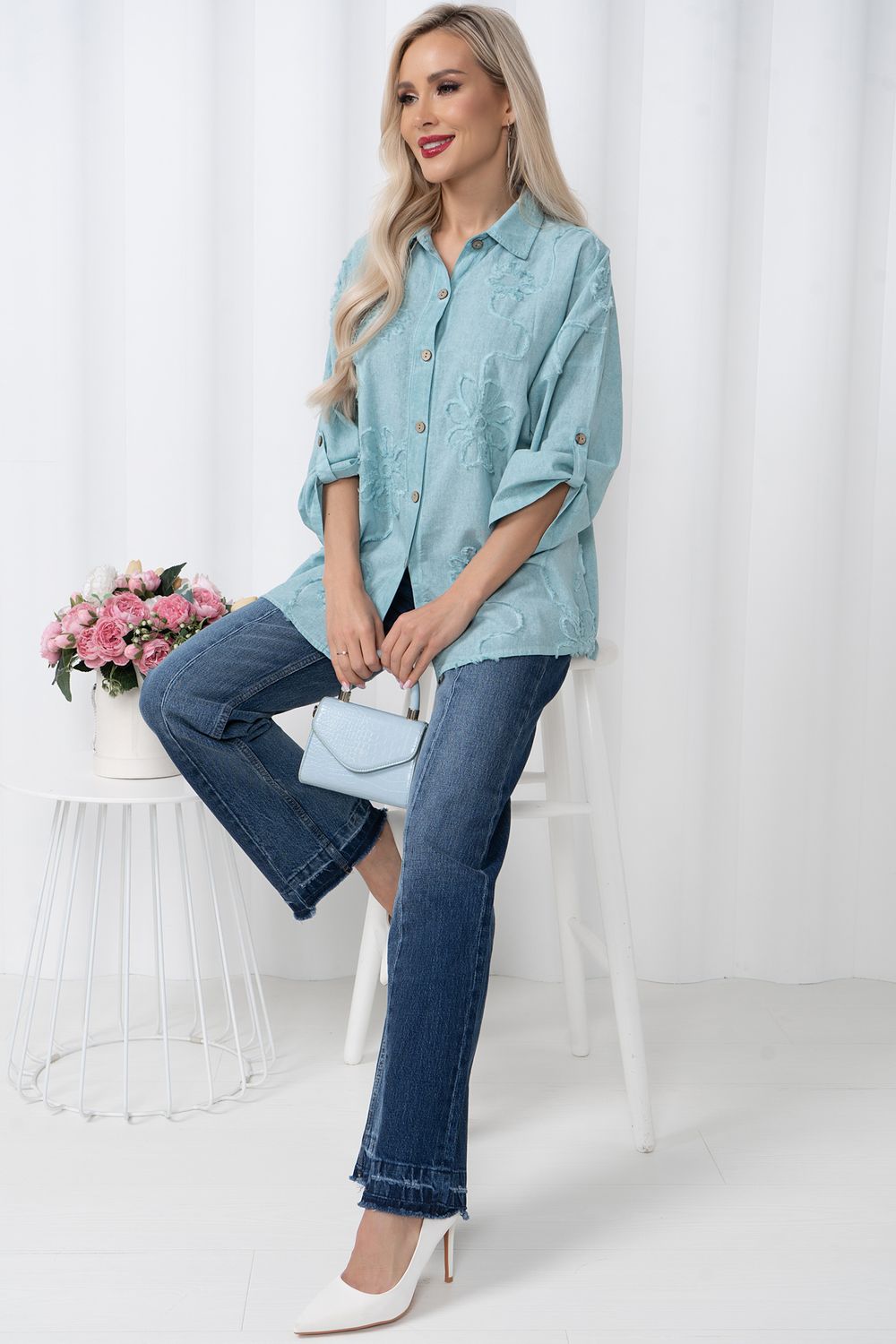 Блузка Рамина (мята) Б11-131/2 Nikol