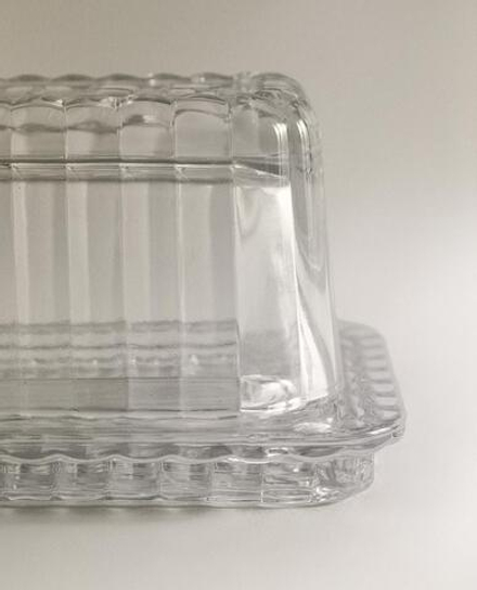 ZARA HOME МАСЛЕНКА ИЗ СТЕКЛА С УЗОРОМ В ПОЛОСКУ, ПРОЗРАЧНЫЙ