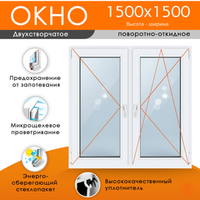 Пластиковое окно  1500 х 1500 ТермА Эко