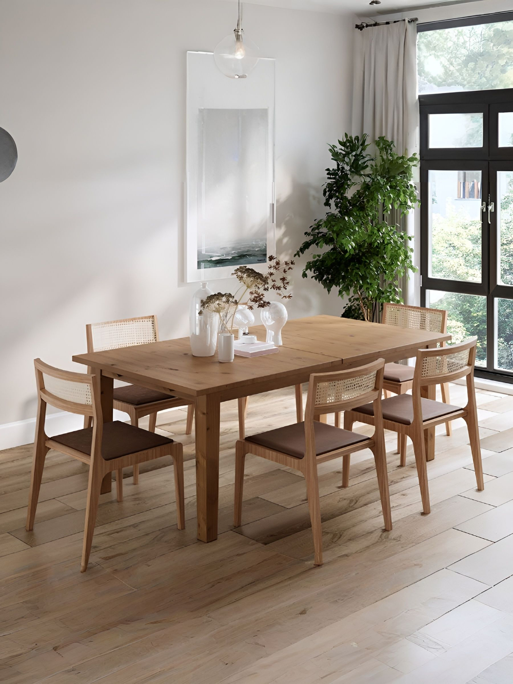 IKEA Обеденный стол раздвижной STORNAS, 201/293*105, из массива сосны, коричневый, ШАНЬ (СТОРНАС ИКЕА)