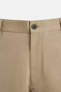 ZARA БРЮКИ ЧИНОС REGULAR-FIT, БЕЖЕВЫЙ