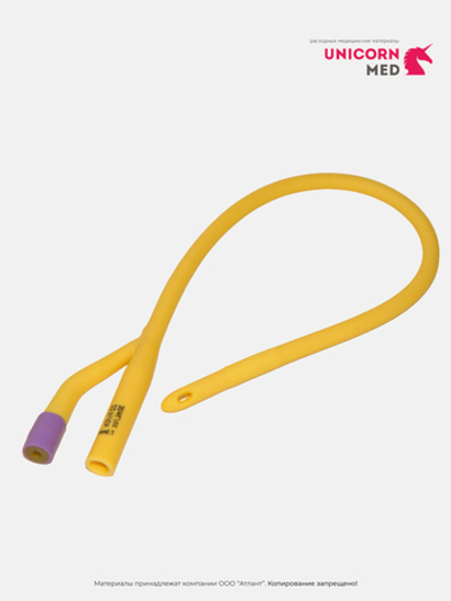 Катетер урологический Фолея двухходовой CH/Fr 22, 40см. 1 шт UnicornMed