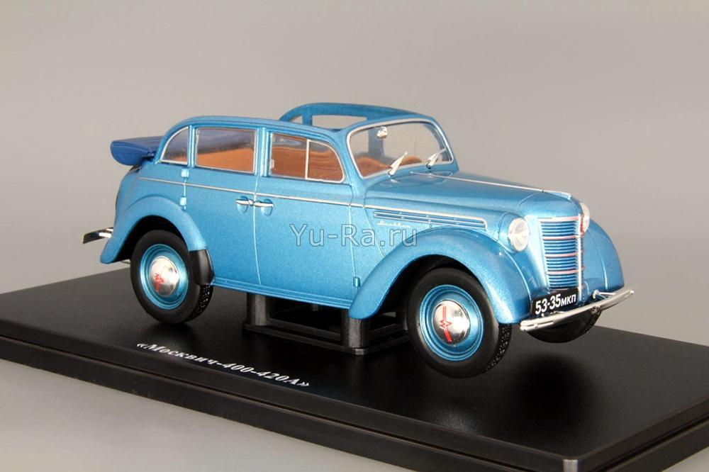 Москвич-400-420А синий 1:24 Легендарные советские автомобили №15