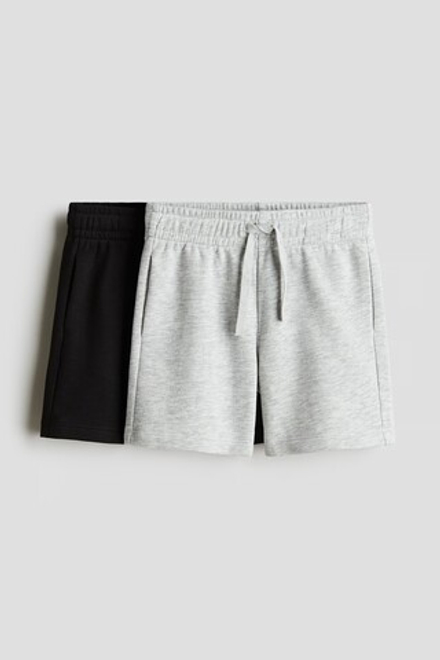 H&M Набор из 2 хлопковых шорт, светло-серый