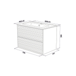 Тумба с умывальником IDDIS Bild, подвесная, 80 см, белый, BIL80W0i95K