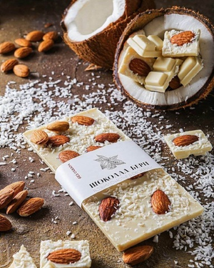 Шоколад кокосовый с миндалем и кокосом. 100гр.