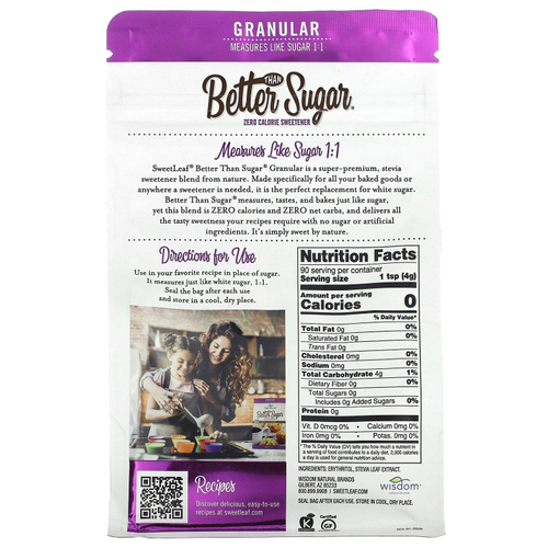 SweetLeaf Stevia, Лучше, чем сахар в гранулах, 360 г (12,7 унции)