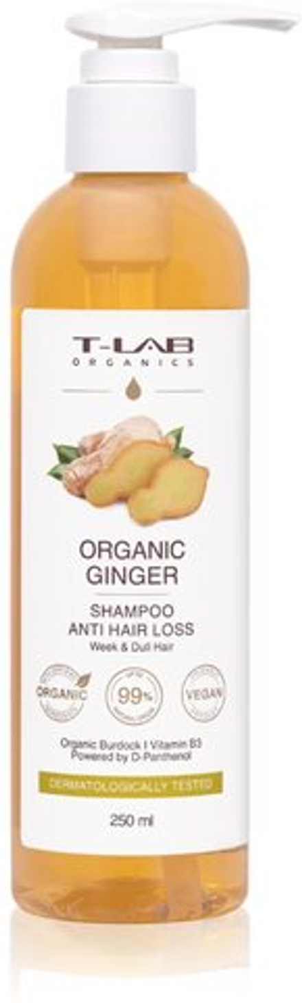 T-LAB Organics Organic Ginger Anti Hair Loss Shampoo - укрепляющий шампунь для редеющих волос /   0  ml  / GTIN 5060466666054