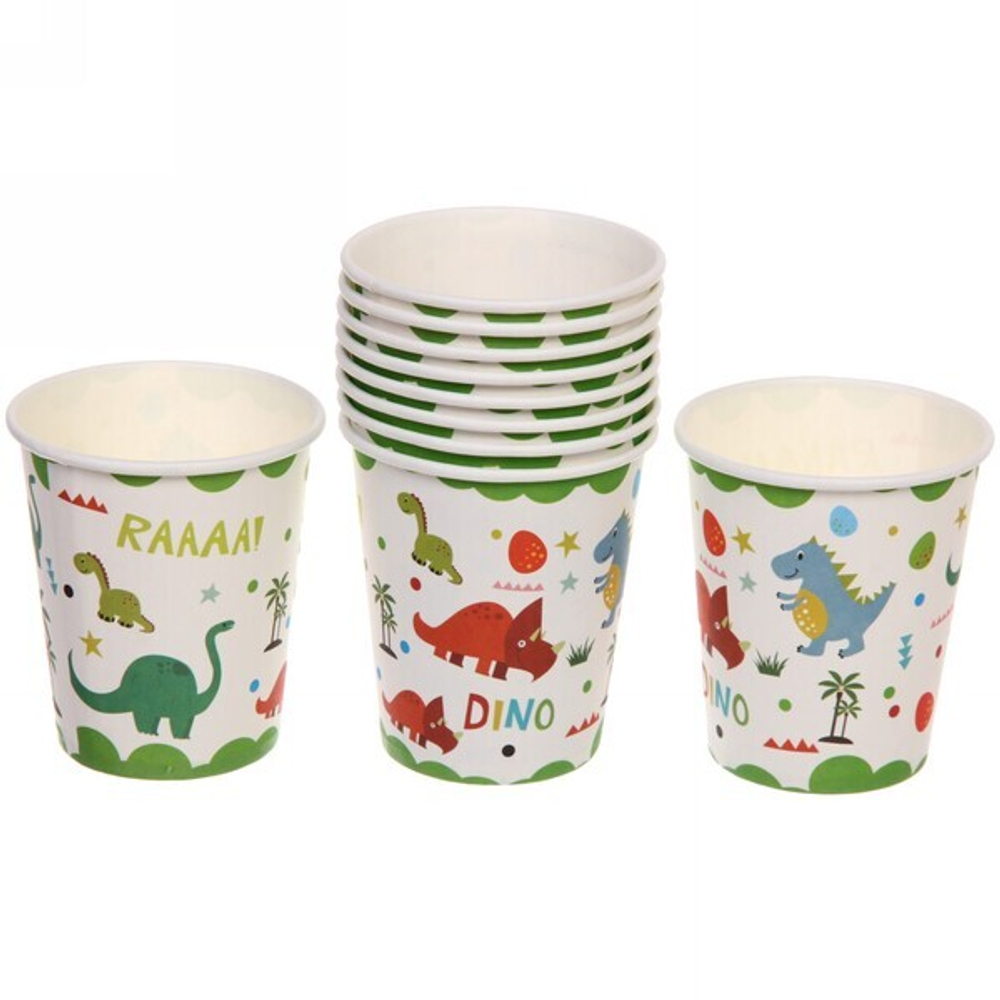 Стакан бумажный 0,2л в наборе 10 шт «Динозаврики»