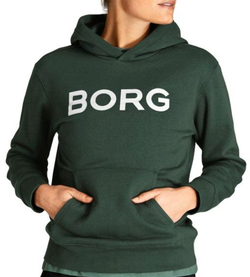 Женская Кофта теннисная Björn Borg Hood W BB Logo - duck green