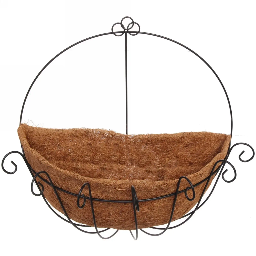 Кашпо для цветов 2,8л «Коковита» с кокосовым волокном, настенное d=40см ДоброСад