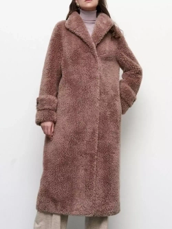 Искусственная зимняя эко шуба чебурашка, сиреневая, Северина