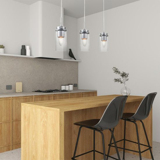 8102/3A COMFI LN25 326 хром/прозрачный металл/металл Подвес Е14 3*40W 220V ISHA