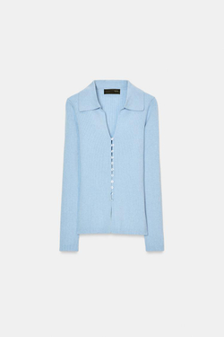 ZARA КАРДИГАН ПОЛО, ГОЛУБОЙ