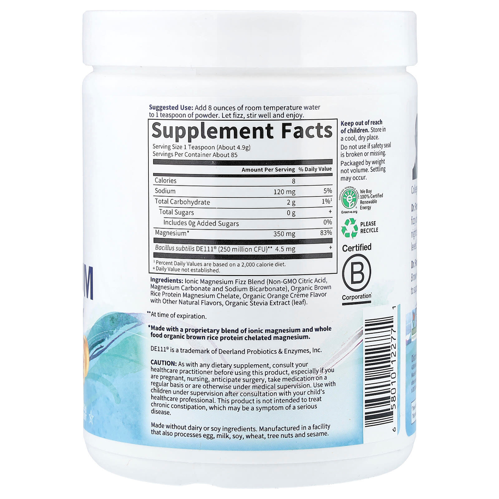 Garden of Life, Dr. Formulated, цельнопищевой магний, со вкусом апельсина, 419,5 г (14,8 унций)