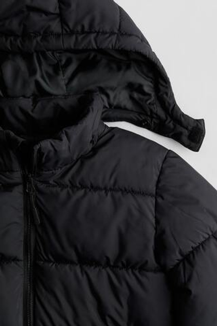 H&M Пуховая куртка с капюшоном, черный