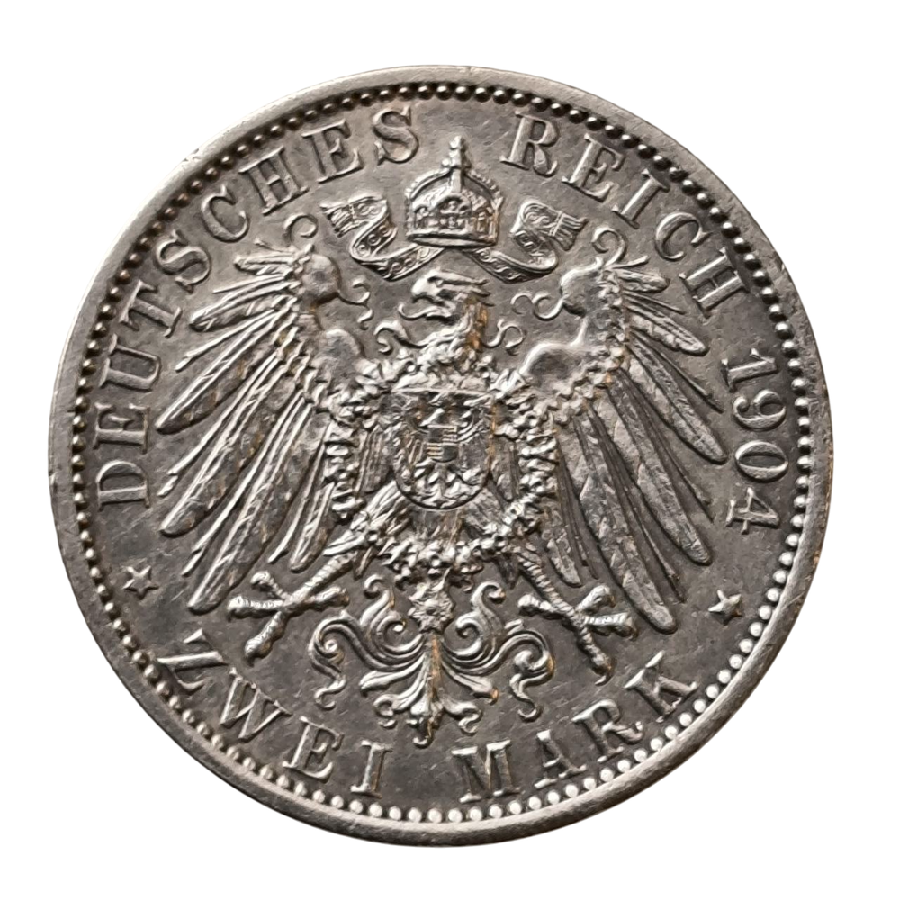 Монета 2 марки Германия (Гессен) 1904 год