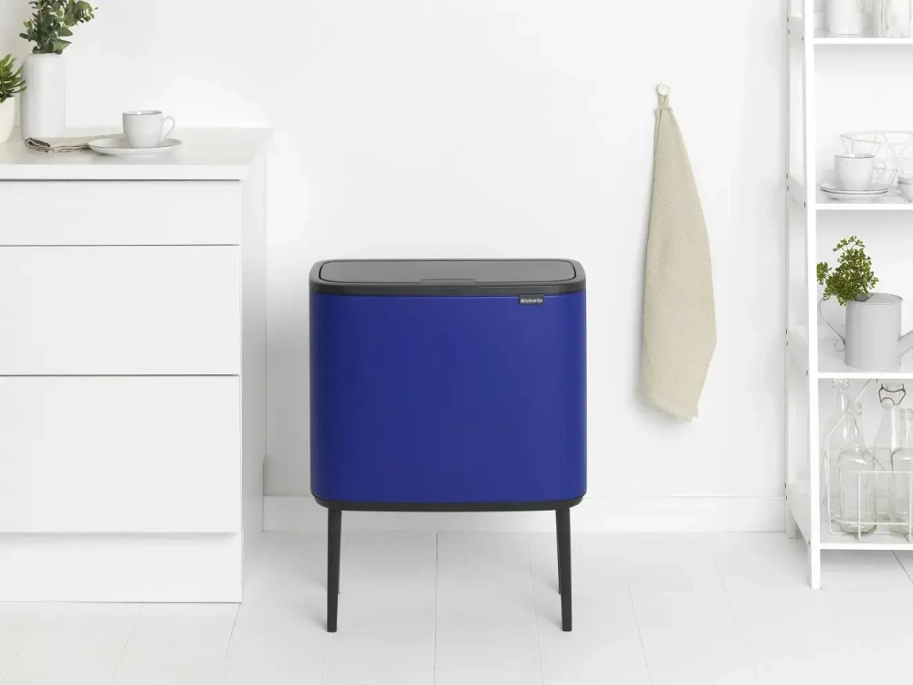 Brabantia Bo Touch 11+23 л контейнер для мусора mineral power синий (предоплата)