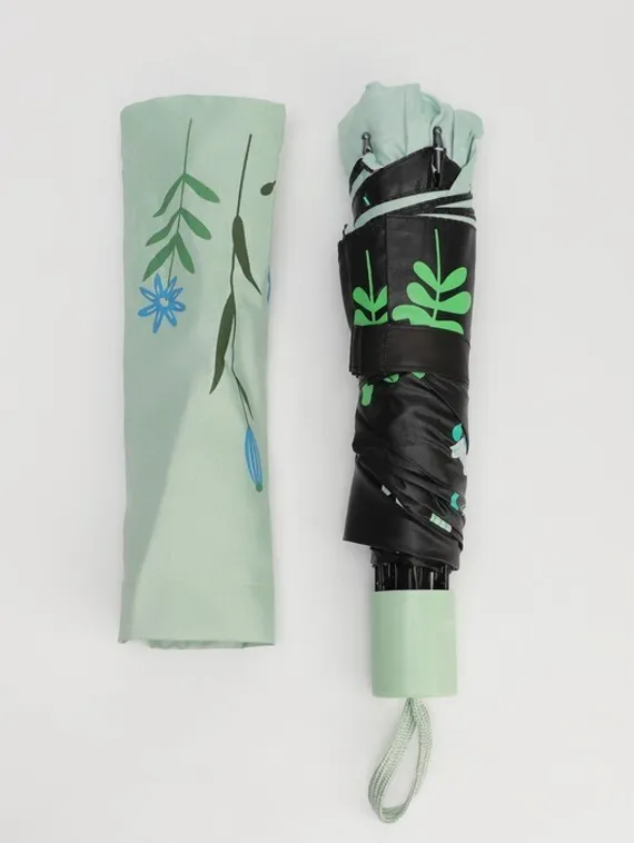 Зонт механический «Цветы», ветроустойчивый, 4 сложения, 8 спиц, R = 48 см, цвет МИКС