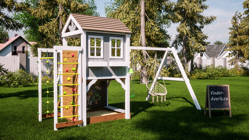 Детский домик с качелями "Прованс - спорт"