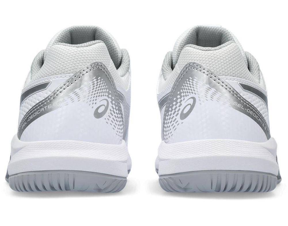 Женские Кроссовки теннисные Asics Gel-Dedicate 8 - white/pure silver