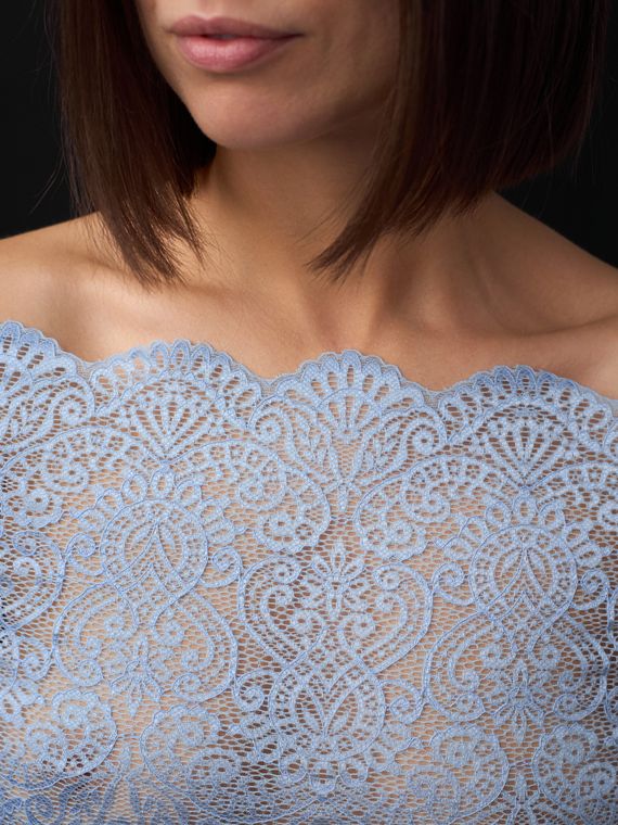 03-251 ОПТ Кружево эластичное 23 см, голубой 3090