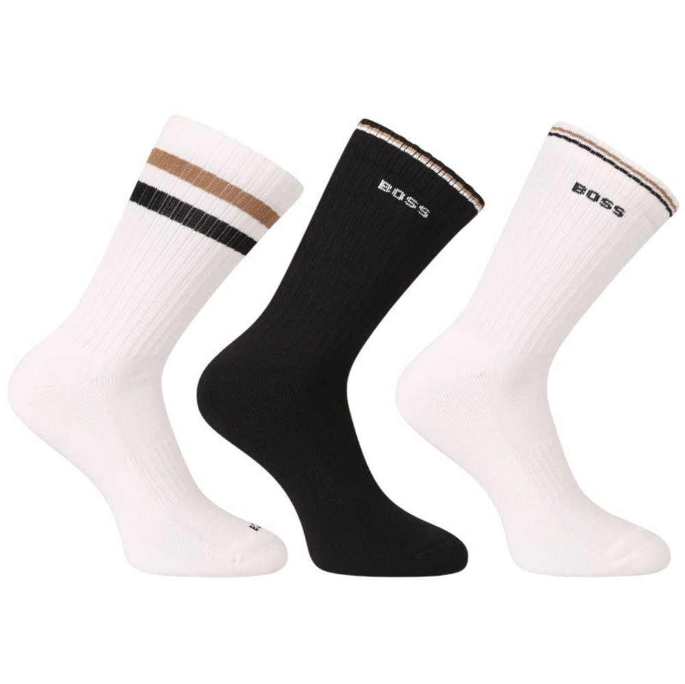 Теннисные носки BOSS Ribbed Iconic 3P - white/black