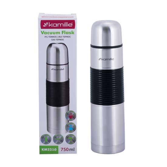 Термос 750 мл. из нержавеющей стали Kamille KM 2210 с резиновой вставкой