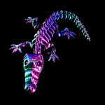 Веселый Крокодил-скелетон, гибкая шарнирная игрушка-антистресс, 3D печать, 32 см, сине-красно-зеленый