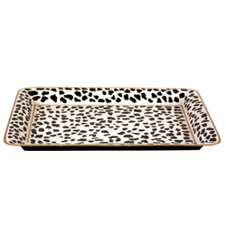 Поднос 40х30см G&C черно-белый с леопардовым рисунком
