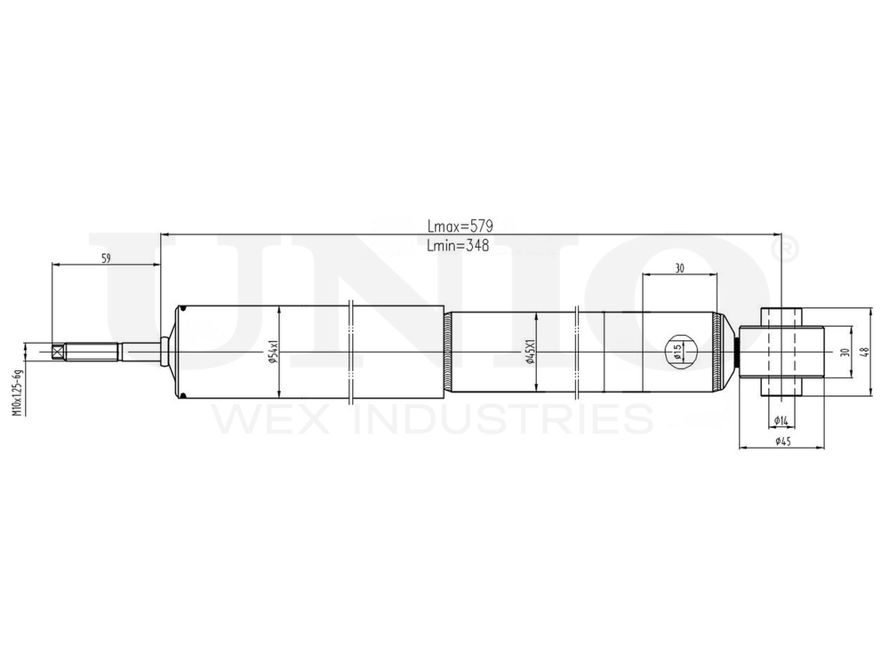 Амортизатор газовый задней подвески UNIO SAB-10579