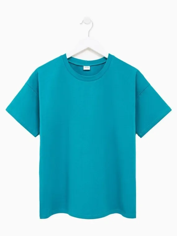 Футболка женская MINAKU: Basic line, цвет аквамарин, размер 50