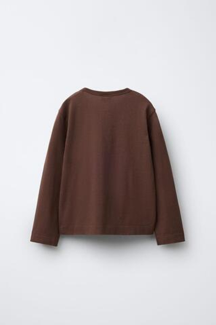ZARA Х BENSIMON® ФУТБОЛКА С ДЛИННЫМИ РУКАМИ, КОРИЧНЕВЫЙ