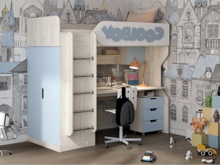 Детская 3Д Кровать чердак ДН-83,ДН-62 левое исполнение