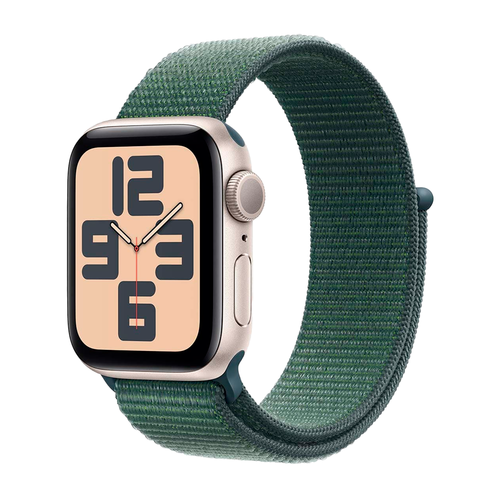 Умные часы Apple Watch SE 2 (2024) GPS, 40mm, Starlight Aluminium Case with Sport Loop, Lake Green (Сияющая звезда)