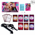 Игра с карточками Интим "Ахи вздохи": подарочная коробка, плетка, кубики 18+