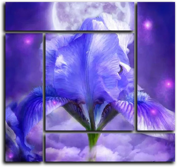 Модульная картина "Синие пламя"
