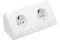 Розетка Bylectrica СТИЛЬ PA16-752 с заземлением 2-постовая накладная угловая белая 39866