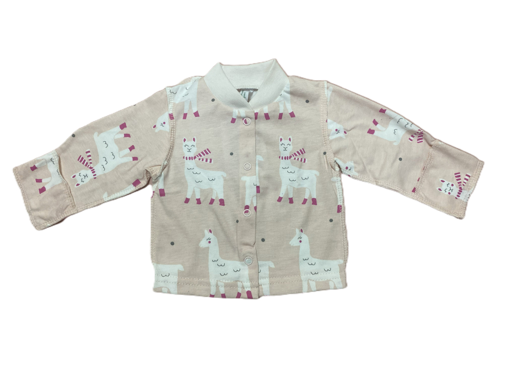 Кофточка длинный рукав их 100% хлопка (кулирка) на кнопках с антицарапками на рост 56 см