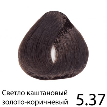Перманентная крем-краска для волос без аммиака, Regal Zero (светло-каштановая золотисто-табачная), 5.37, BES, 100 мл.
