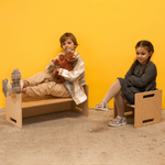 Стул перевертыш Чек, 74х34х34, растущий детский стол и стул 2в1 из фанеры березы, прозрачный лак