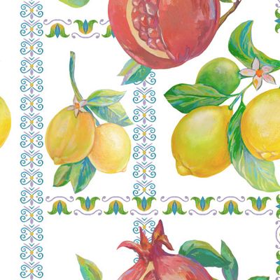 лимоны Гранаты с узором