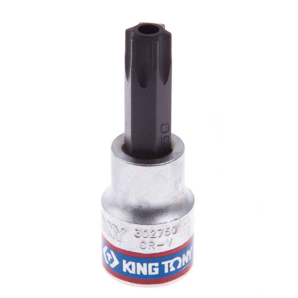 KING TONY (302750) Насадка (бита) торцевая 3/8&quot;, L = 50 мм, TORX с отверстием, T50