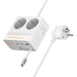 AC28 Descanso (PD45W/2C1A) зарядное устройство с 2 розетками 2m (white)