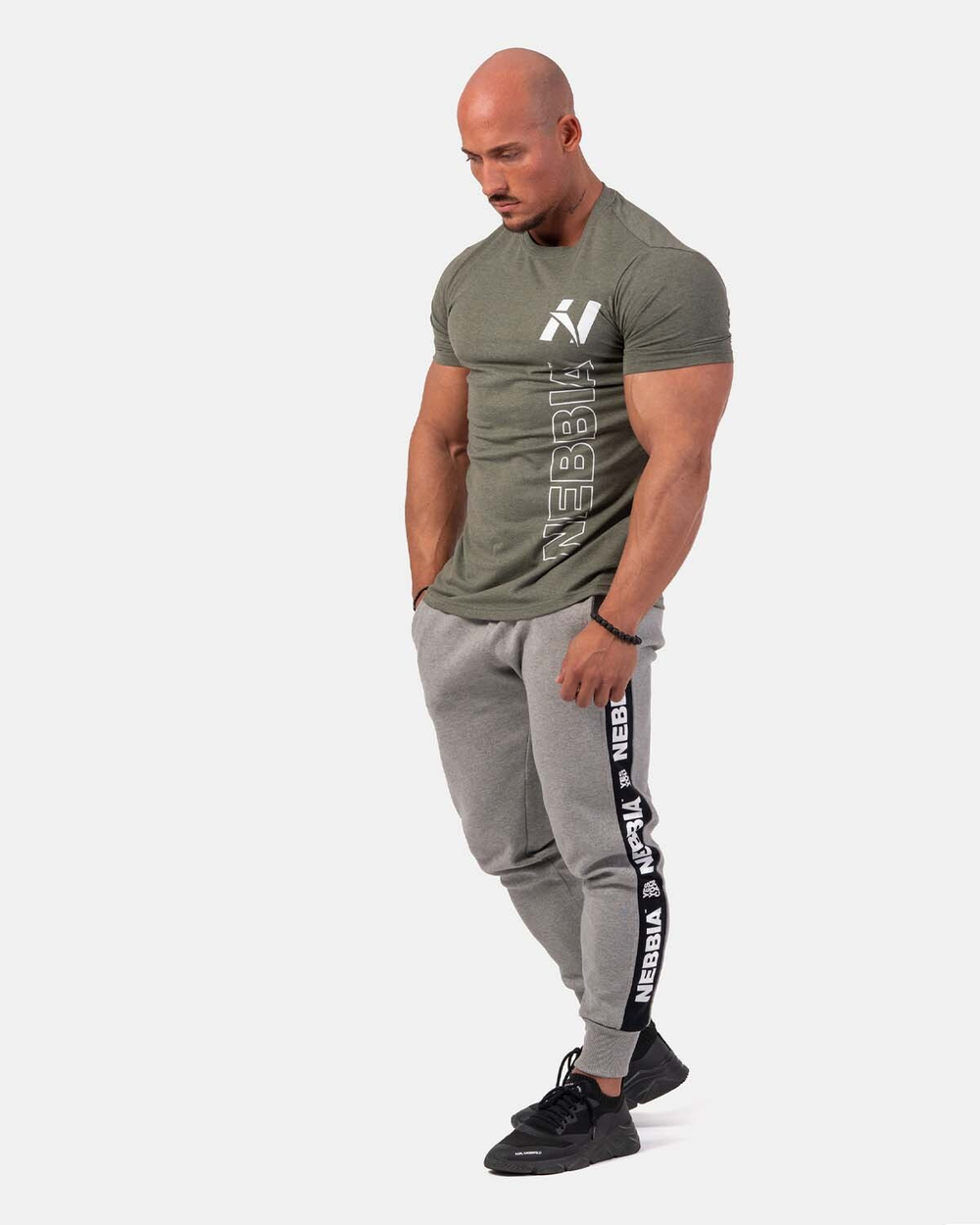 Мужская футболка Vertical Logo NEBBIA T-shirt 293 Khaki