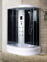Душевая кабина RIVER  DUNAY 120/90/24  TH L 120х90 см,  тонированное стекло, поддон средний, радио, левосторонняя