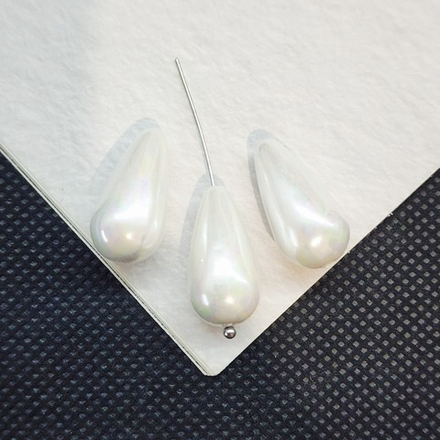 Жемчуг Майорка, капля белый, 20×10мм, штучно