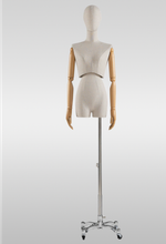 Женский манекен торс Лен /Обтяжка лен/Деревянные руки и голова