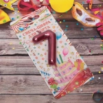 Свеча для торта Цифра Глянец «7» 5,5 см, рубин