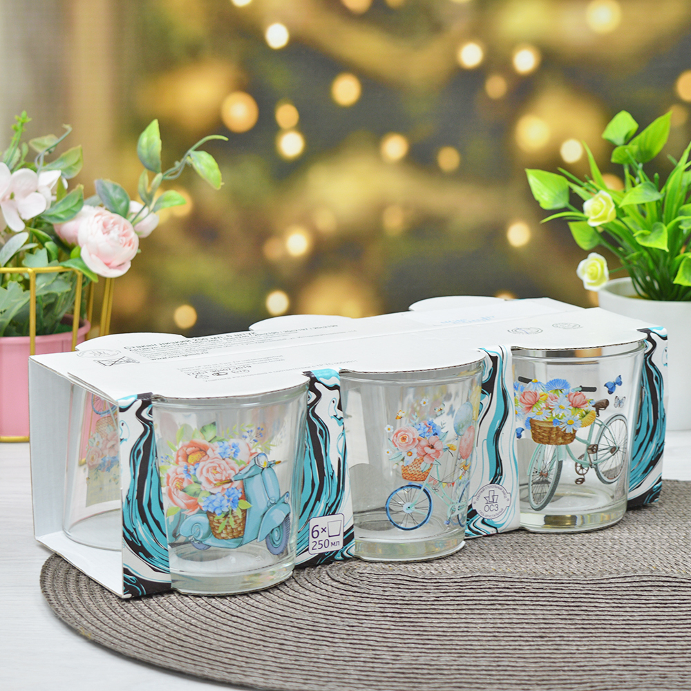 Набор стаканов "Романтика" 6шт 250мл (низкие)